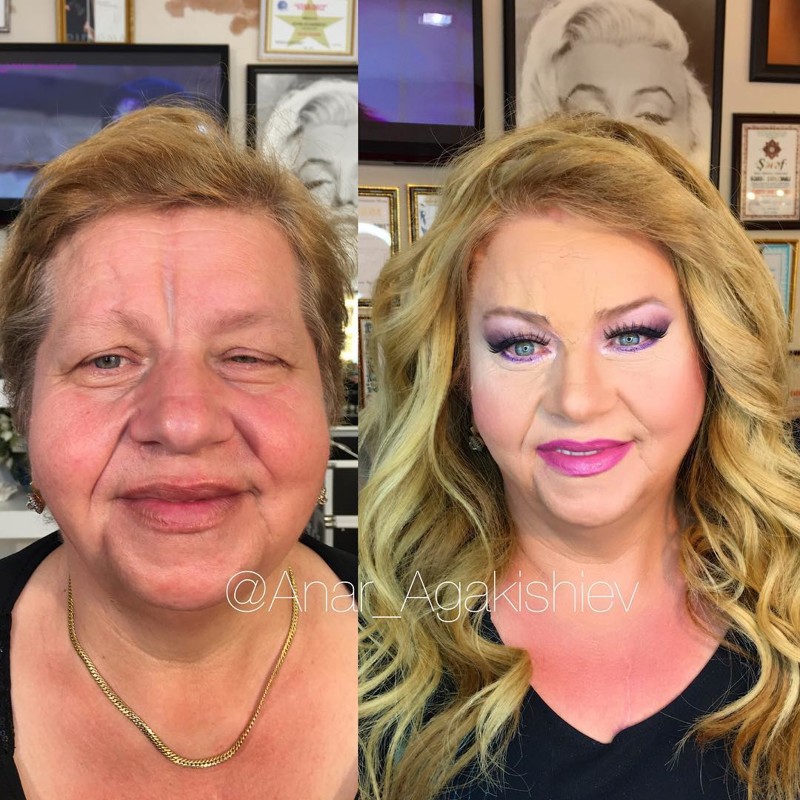 стилист делает женщин моложе на десятки лет при помощи макияжа
