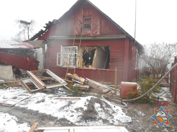 В Бобруйске взорвался частный дом, в котором была семья с детьми