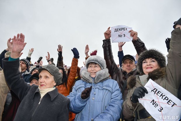Бобруйчане вышли на митинг против декрета о тунеядстве