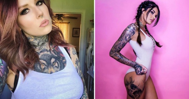 Девушки модельной внешности с татуировками