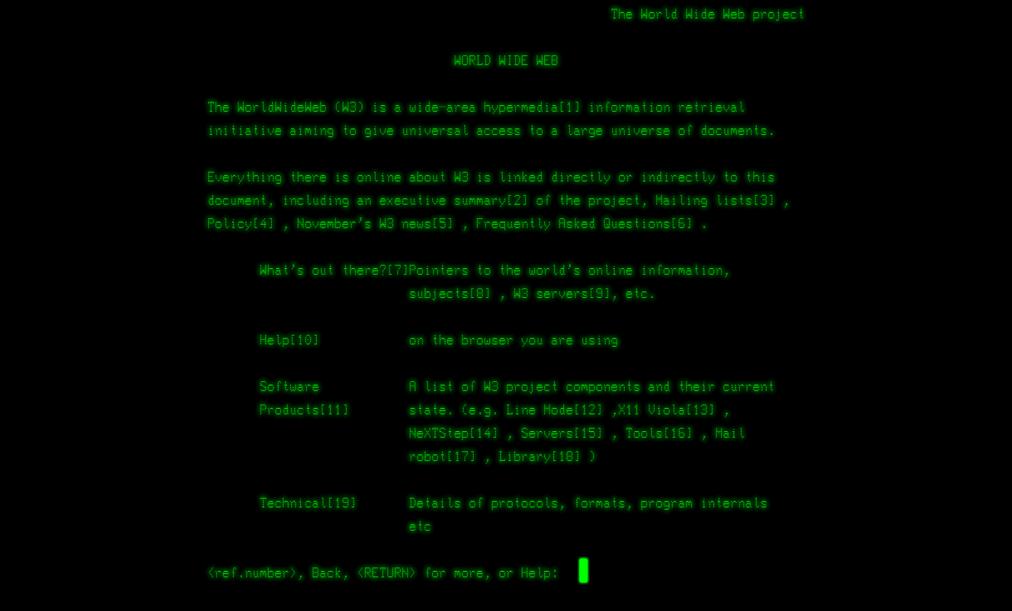 фото самого первого веб-сайта в истории, 1991